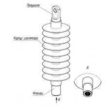Изолятор стержневой ФСПКр 70-25-1,1 для контактной сети ЭЖД Изолятор стержневой ФСПКр 70-25-1,1 для контактной сети ЭЖД