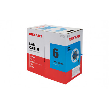 01-0047 Кабель витая пара REXANT UTP 4PR 23AWG, CAT6 (бухта 305 м)