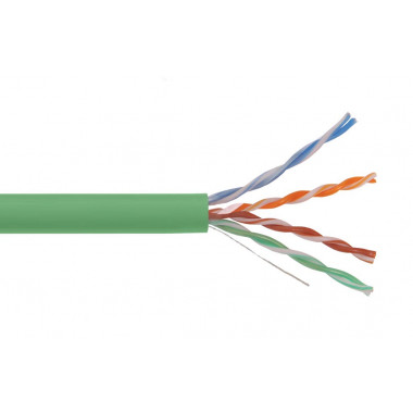 LC1-C5E04-122 ITK Кабель связи витая пара U/UTP, кат.5E 4x2х24AWG solid, LSZH нг(А)-HFLTx, 305м, зеленый