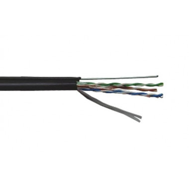 LC3-C5E04-159 ITK Каб. U/UTP кат.5E 4х2х24AWG, LDPE трос 1,2мм, 305м чер.