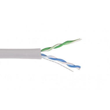 LC1-C5E02-111 ITK Кабель связи витая пара U/UTP, кат.5E 2х2х24AWG solid, PVC, 500м, серый