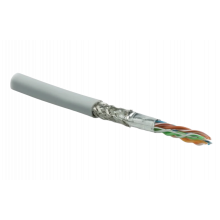 246264 Hyperline SFUTP4-C5E-S24-IN-LSZH-GY-305 (305 м) Кабель витая пара SF/UTP, категория 5e, 4 пары (24 AWG), одножильный (solid), экран - фольга +