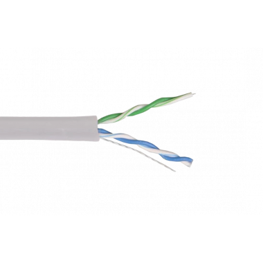 LC1-C5E02-111 ITK Кабель связи витая пара U/UTP, кат.5E 2х2х24AWG solid, PVC, 500м, серый