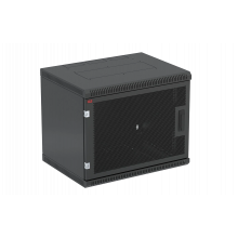 Шкаф телекоммуникационный настенный разборный черный 19”,9U(600x350), ШТ-НСр-9U-600-350-П-Ч дверь перфорированная ССД