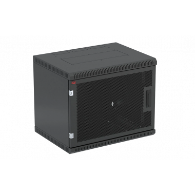 Шкаф телекоммуникационный настенный разборный черный 19”,9U(600x650), ШТ-НСр-9U-600-650-П-Ч дверь перфорированная ССД