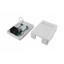 430230 Hyperline SB1-1-8P8C-C5e-WH Розетка компьютерная RJ-45(8P8C), категория 5e, одинарная, внешняя, Dual IDC