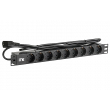 PH22-9D2 ITK PDU 9 розеток нем. ст, 1U, шнур 2м вилка С14 ал.проф PH22-9D2 ITK PDU 9 розеток нем. ст, 1U, шнур 2м вилка С14 ал.проф