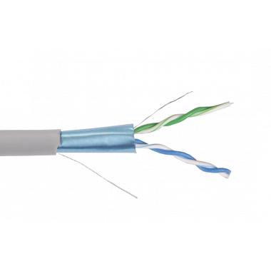 LC1-C5E02-311 ITK Кабель связи витая пара F/UTP, кат.5E 2х2х24AWG solid, PVC, 500м, серый