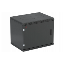 Шкаф телекоммуникационный настенный разборный черный 19”,9U(600x350), ШТ-НСр-9U-600-350-М-Ч дверь металл ССД