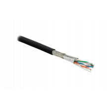 359207 Hyperline SFTP4-C6A-S23-OUT-PE-BK-500 (500 м) Кабель витая пара, экранированная (S/FTP), категория 6a, 4 пары (23 AWG), одножильный (solid), ка