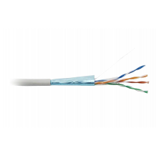 42052 Hyperline FUTP4-C5E-S24-IN-PVC-GY-305 (305 м) Кабель витая пара, экранированная F/UTP, категория 5e, 4 пары (24 AWG), одножильный (solid), экран