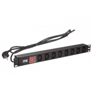 PH12-8C131 ITK PDU 8 розеток C13 с LED выкл,1U, шнур 2м вилка нем.ст PH12-8C131 ITK PDU 8 розеток C13 с LED выкл,1U, шнур 2м вилка нем.ст