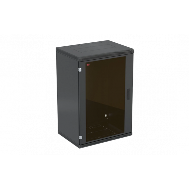 Шкаф телекоммуникационный настенный разборный черный 19”,18U(600x650), ШТ-НСр-18U-600-650-С-Ч дверь стекло ССД