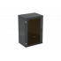 Шкаф телекоммуникационный настенный разборный черный 19”,18U(600x350), ШТ-НСр-18U-600-350-С-Ч дверь стекло ССД