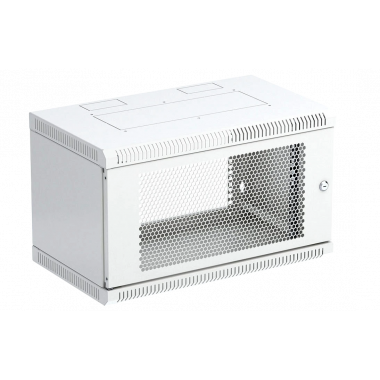 Шкаф телекоммуникационный настенный разборный 19”,6U(600x450), ШТ-НСр-6U-600-450-П дверь перфорированная ССД