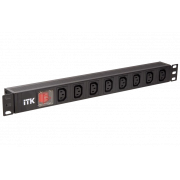 PH12-8C133 ITK PDU 8 розеток C13, с LED выкл, 1U, вх. C14, без шнура PH12-8C133 ITK PDU 8 розеток C13, с LED выкл, 1U, вх. C14, без шнура