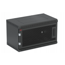 Шкаф телекоммуникационный настенный разборный черный 19”,6U(600x350), ШТ-НСр-6U-600-350-П-Ч дверь перфорированная ССД
