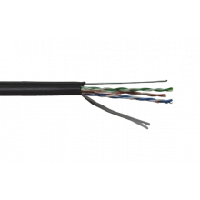 LC3-C5E04-159 ITK Каб. U/UTP кат.5E 4х2х24AWG, LDPE трос 1,2мм, 305м чер.
