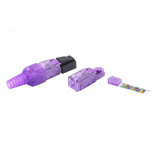 427433 Hyperline PLUD-8P8C-S-C6-VL Разъем RJ-45 (8P8C) под витую пару, полевая заделка, категория 6, неэкранированный, для одножильного кабеля, зажимн
