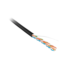 49118 Hyperline UUTP4-C5E-S24-OUT-PE-BK-500 (500 м) Кабель витая пара, неэкранированный U/UTP, категория 5e, 4 пары(24 AWG), одножильный (solid), внеш