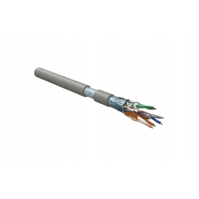 45788 Hyperline FUTP4-C5E-S24-IN-LSZH-GY-305 (305 м) Кабель витая пара F/UTP, категория 5e, 4 пары (24 AWG), одножильный (solid), экран - фольга, LSZH
