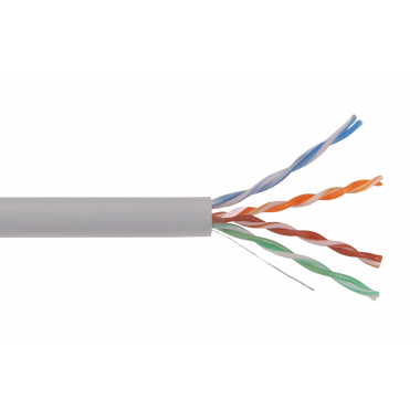 LC1-C5E04-121 ITK Кабель связи витая пара U/UTP, кат.5E 4x2х24AWG solid, LSZH, 305м, серый