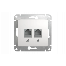 Розетка двойная компьютерная RJ45 Cat.5 Schneider Electric GLOSSA, белый