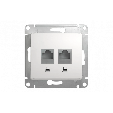 Розетка двойная компьютерная RJ45 Cat.5 Schneider Electric GLOSSA, белый