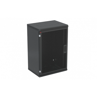 Шкаф телекоммуникационный настенный разборный черный 19”,18U(600x650), ШТ-НСр-18U-600-650-П-Ч дверь перфорированная ССД