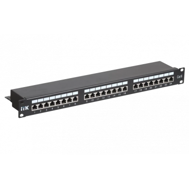 PP24-1UC6S-D05 ITK 1U патч-панель кат.6 STP, 24 порта (Dual), с кабельным органайзером