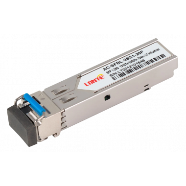 SFP WDM 1.25G Tx1310/Rx1550 20km LC DDM, industrial